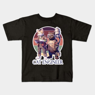 Cat Engineer Kids T-Shirt